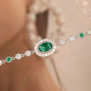 Xinfly Grc 18k Pure Gold Jewelry Natural <b>Gemstone</b> 0.50ct Emerald 0.08ct Diamond <b>Bracelet</b> - Product Image 4