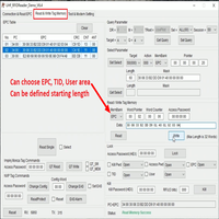 UHF RFID USB Desktop EPC GEN2 Lector de tarjetas Escritor SDK gratuito Software de demostración Tarjeta ISO Interruptor de emisión Control de acceso del teclado