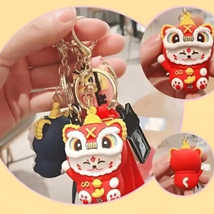 Porte-clés en silicone personnalisé en forme de chat porte-bonheur, fabriqué en Chine, pendentif de sac en PVC 3D - Product Image 5