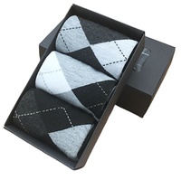Chaussettes décontractées pour hommes automne-hiver, en polyester de haute qualité, chaussettes montantes antidérapantes et respirantes, avec emballage cadeau et revers.
