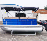 Mini yacht de pêche en aluminium de luxe chinois à vendre, bateau ponton pour 2 personnes, pont flottant, mini bateaux pontons de pêche à vendre