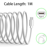 Chargeur mural à charge rapide double Type-C TKT 65W, GaN, lumière LED, QC3.0, ensemble de câbles USB, adaptateur de charge rapide pour téléphone portable