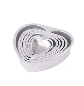 Bakeware Baking Cake Pan Tray Decorating Tools Mousse Cheese Cake Molds Pan Aluminum Anodizing Heart Shape Pastry Bread Pan Tin