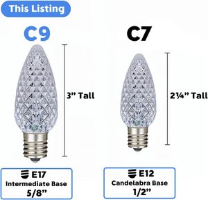 Bombilla de Repuesto LED C9 para Exteriores, Comercial, Facetada, Transparente, Blanco Frío, Policarbonato, SMD, Retrofit - Product Image 2
