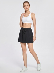 Outdoor Randonnée Casual Cargo Skort, Femmes Haute Taille Cordon Mini Jupe avec Shorts intégrés, personnalisé disponible - Product Image 3