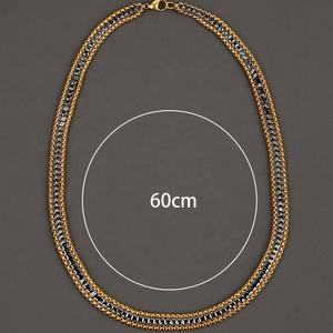 Cadenas de Acero Inoxidable Chapadas en Oro para Hacer Collares, Joyería Moderna con Circonitas Negras, Joyería Personalizada al por Mayor para Mujer - Product Image 4