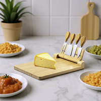 Plateau de service pliable en acier inoxydable écologique, créatif et magnétique, avec planche à charcuterie en bois et plateau à fromage en bambou