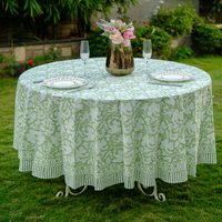 Nappes d'hôtel imprimées en blocs personnalisées nappe de banquet vintage 100% coton pour événements couverture de table ronde fantaisie