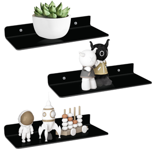Étagères flottantes en bambou 9 pouces, ensemble adhésif mural, pas de perçage requis, rangement cuisine, <span class=keywords><strong>four</strong></span> à <span class=keywords><strong>micro</strong></span>-ondes, double niveau détachable - Product Image 1