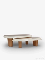 Table basse de salon de style crème blanche italienne, combinaison irrégulière, table à café