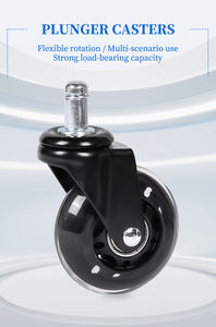 Robuste 2,5-Zoll-<span class=keywords><strong>PU</strong></span>-Polyurethan-Lenkrollen, Geräuschlos, Transparent, Ersatzräder für Bürostühle - Product Image 6