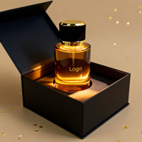 Flacon de parfum cylindrique de luxe vide personnalisé, couleur noire, 30 ml, 50 ml, 100 ml, avec boîte et bouchon en velours noir