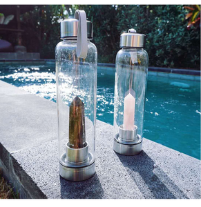 <span class=keywords><strong>Mug</strong></span> jetable anti-fuite en verre naturel infusé de cristal d'améthyste et de quartz <span class=keywords><strong>rose</strong></span> avec couvercle, design champêtre - Product Image 5