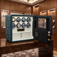 Boîte de rangement antivol de luxe pour 8 montres, en cuir matelassé, avec moteur Mabuchi, coffre-fort pour collection privée