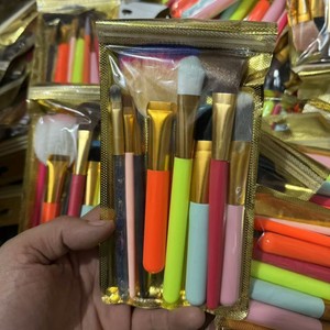 Bàn chải trang điểm toàn Bộ đặc biệt xuyên biên giới với 5 Lớn 5 tay cầm cao su nhỏ màu sắc ngẫu nhiên-10 bộ để sử dụng cho khuôn mặt - Product Image 4