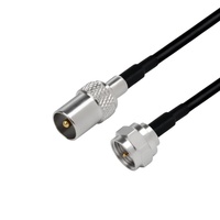 Cable Coaxial RF Tipo F a TV Personalizado, Cable de Extensión de Antena RG58 con Doble Blindaje