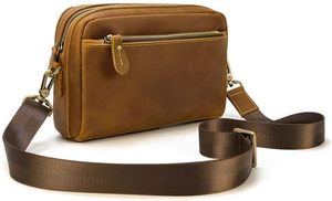 Pochette vintage en cuir véritable pour homme et femme, sac de rangement multifonctionnel - Product Image 6