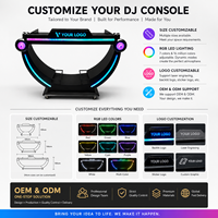 Cabine DJ mobile avec éclairage LED, mur de fond vidéo modulaire portable et pleine couleur pour scène de club, fête et événement