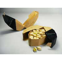 Boîte en papier avec logo personnalisé, nouvelle conception créative, boîte d'emballage de graines de pistaches, kit de noyaux