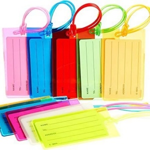 Colorful Waterproof Clear PVC Eco-Friendly Durable Luggage Tag & Baggage ID Labels with Name ID Card Holder