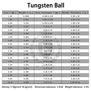 Bola de aleación pesada de tungsteno personalizada de alta calidad 0,3/0,5/0,7/1,5/2,5/3,5/4,5mm bola redonda para 95 Wnife para posiciones de Río - Product Image 6