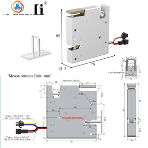 Cerradura electromagnética inteligente sin llave XG7580 con palanca de liberación de emergencia frontal, cilindros de cerradura, DC12V 24W 2A, tensión de tracción de 80-100KG - Product Image 2