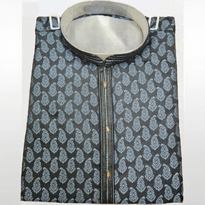 Camisa Kurta Pathani de Algodón Estampado para Hombre, Corte Regular, Ropa Casual Étnica Tradicional India y Pakistaní - Product Image 3