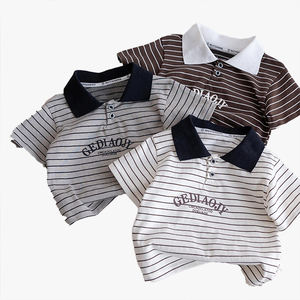 Camiseta de Verano para Niños, Camiseta de Manga Corta con Cuello Redondo y Rayas para Bebés, Camiseta Polo para Niños Pequeños - Product Image 2