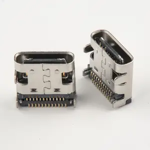 USB 3.1 مقعد نسائي من النوع c, 24P ، تصحيح مزدوج ، جسم قصير ، 4 أرجل ، مقعد حريمي مع موصل من النوع usb لتحديد المواقع