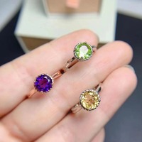 Belle usine approvisionnement adulte 925 argent Sterling naturel améthyste bijoux bagues pour femmes