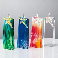 Trophée de danse personnalisé en verre avec impression colorée personnalisée, prix de gros noble et abordable