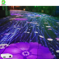 Proyector interactivo de restaurante holográfico 3D, software de juego de pared de tierra de proyección interactiva visual de restaurante inmersivo