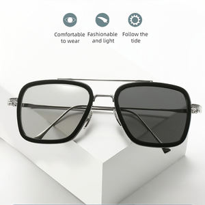 Gafas de sol fotocromáticas de lujo <span class=keywords><strong>Iron</strong></span> <span class=keywords><strong>Man</strong></span> Tony Stark para hombres y mujeres, gafas de sol polarizadas de piloto con marco de metal, <span class=keywords><strong>lentes</strong></span> táctiles - Product Image 3