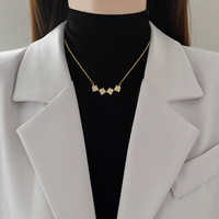 Collier pour femme en acier inoxydable plaqué, motif trèfle à quatre feuilles, simple, élégant et tendance, vente en gros transfrontalière