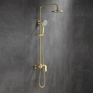 Brass Shower Set Round Wall <b>Mounted</b> Massage Bubble Rain Top <b>Spray</b> Home Bathroom Use - Product Image 1