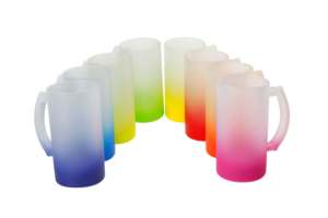 Chope à bière en verre de blé de sublimation de 16 oz, colorée et givrée, de haute qualité - Product Image 2