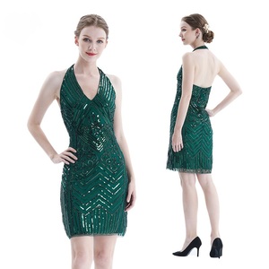 2022万圣节女性20世纪20年代复古挡板流苏串珠盖茨比派对亮片连衣裙串珠吊带衫芭蕾连衣裙S-3XL - Product Image 1