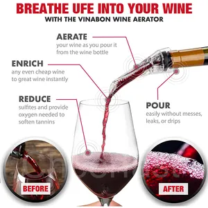 Aireador de aire para botellas de vino tinto, decantador portátil, decantador rápido, boquilla, aireador de vino - Product Image 4