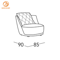 Fauteuil d'appoint matelassé moderne, fauteuil pivotant rembourré avec tissu à motifs pour salon et coin lecture