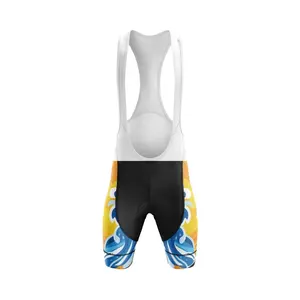 HIRBGOD Mens Jesus Themes Bike Cycling Clothing Bib Shorts Flynn Rider Pants Yellow Pattern Bicycle Biking Bib Shorts