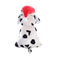Jouet en peluche chien tacheté de Noël personnalisé en gros, jouet en peluche chiot tacheté de dessin animé avec yeux en plastique