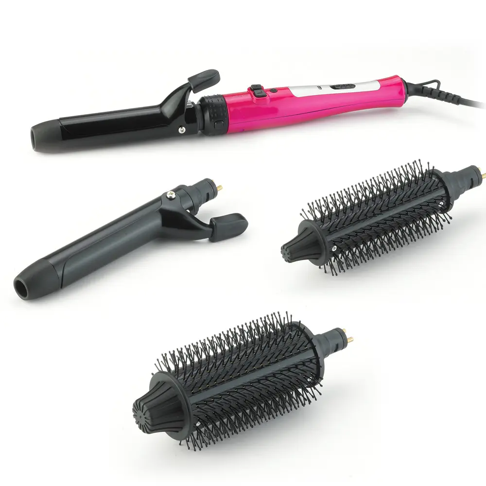 Penjepit rambut otomatis berputar, alat pengeriting rambut dengan temperatur dapat disesuaikan otomatis