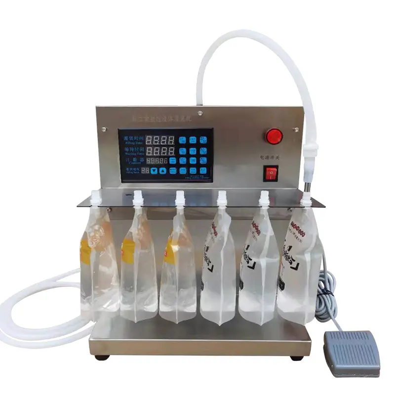 Yarı otomatik manuel sıvı torbası dolum makinesi süt suyu içecek maden suyu kılıfı su kantitatif dolum makinesi