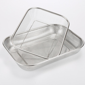 Rechteck Edelstahl Metall Mesh Sieb Küchen spüle Sieb für Obst und Gemüse Siebe und Siebe Korb - Product Image 3