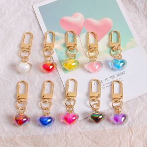 Porte-clés Cœur Transparent en Acrylique Scintillant Adorable pour Voiture, Sac à Main, Breloques Décoratives DIY - Product Image 1