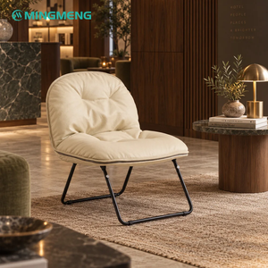 Commercial Soft Upholstered Accent <b>Chair</b> PU Leather Relax <b>Chair</b> With Metal Sled Base For Hospitality Project - Product Image 2