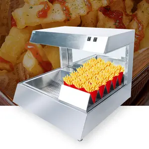 Top Venda Contador Top KFC Food Display Warmer Showcase Chips Estação de Trabalho French Fry Warmer