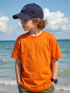 Crianças Meninos & Meninas de Manga Curta 100% Algodão Tecido Verão Coreano-estilo T-shirt Casual - Product Image 4