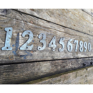 Metal House <b>Numbers</b> With Mounting Holes Industrial Style Building Plaques Handmade <b>Iron</b> Door Address Signs - Product Image 3