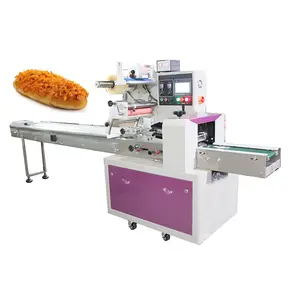 Machine d'emballage automatique de pain machine d'emballage de flux de sac en plastique oreiller de tortilla de pain pita de pain arabe